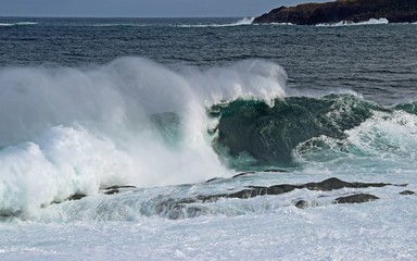 large waves along the coastline of Newfoundland 