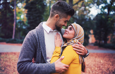 Fototapeta premium Couple in love. Love and tenderness, dating, romance. Lifestyle concept