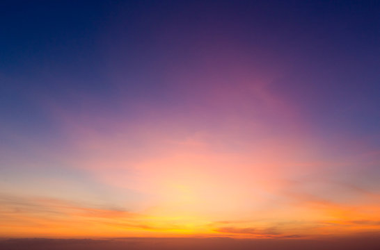 Fototapeta Colorful sunset sky over tranquil sea surface