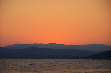 sunset in mountains
