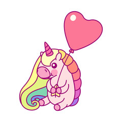 vector flat rainbow unicorn