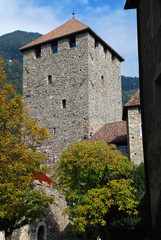 Fototapeta na wymiar The keep (tower) of Tyrol Castle in Tirolo, South Tyrol, Italy