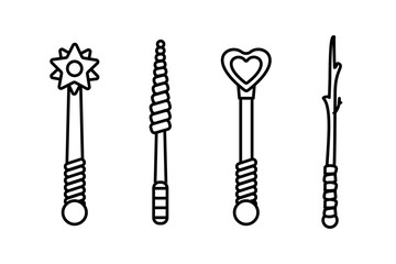vector magic wand objects set