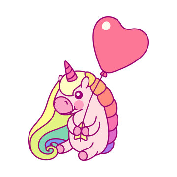 vector flat rainbow unicorn