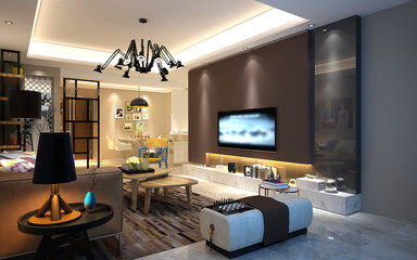 3d render of house interior