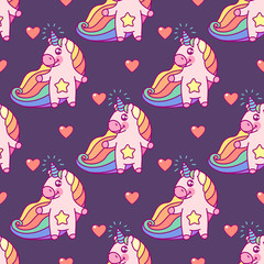 vector unicorn seamless pattern
