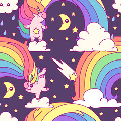 vector unicorn seamless pattern