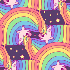 vector unicorn seamless pattern