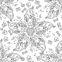 vector unicorn pattern coloring page