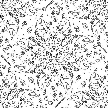 Fototapeta vector unicorn pattern coloring page