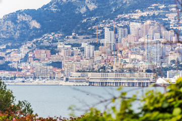 Panoramic view of Monaco in a spring day