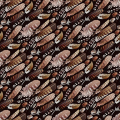 vector feather seamless pattern
