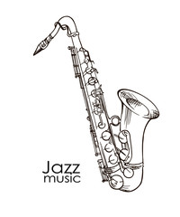 hand drawn saxophone