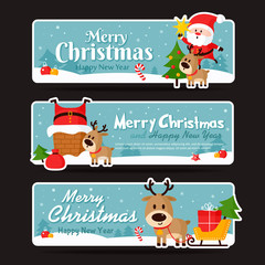 Set of christmas banner. Vector illustration