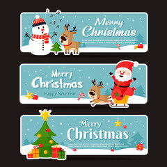Set of christmas banner. Vector illustration