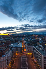 Fototapeta premium wide view from budapest sunset