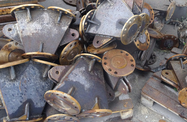 industrial warehouse of finished steel pipes and metal products.