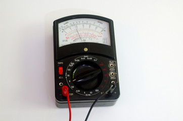 Analog multimeter being used as a voltmeter