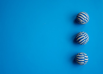 Blue background balls with stripes 