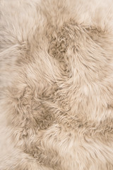 Sheep fur Natural color sheepskin rug background texture