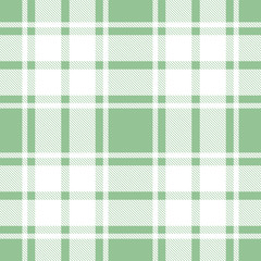 Seamless plaid, tartan, check pattern green and white. Design for wallpaper, fabric, textile, wrapping. Simple background