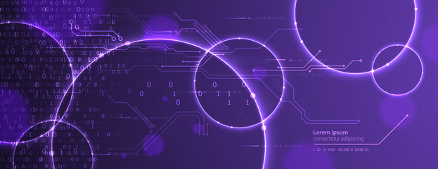 Technology background. Big data concept. Binary computer code.  Vector illustration.