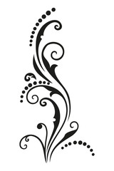 Vintage vector pattern with wavy elements for printing design. Black drawing isolated on white background.