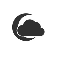 night icon, moon cloud, vector illustration isolated on white background