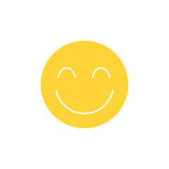 Vector happy smile icon. Vector emoticon. Yellow smile. Yellow emoticon. Isolated emoticon icon