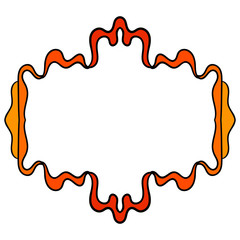 Outline frame. Ornamental round doodle  element isolated on white background. Vector illustration. 