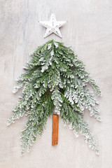 Christmas tree flat lay.