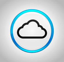 Cloud icon round blue push button
