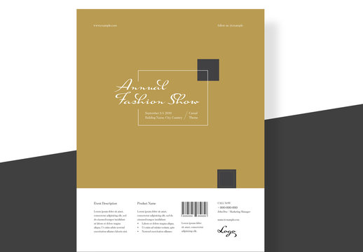 Elegant Fashion Creative Flyer Layout with Gold Accents