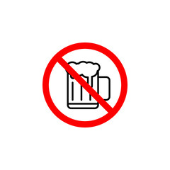 Forbidden beer icon can be used for web, logo, mobile app, UI, UX