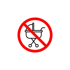 Forbidden baby carriage icon can be used for web, logo, mobile app, UI, UX