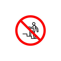 Forbidden climb stairs icon can be used for web, logo, mobile app, UI, UX