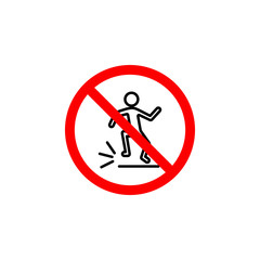 Forbidden jumping icon can be used for web, logo, mobile app, UI, UX