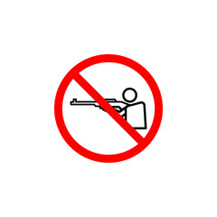 Forbidden shooting, man icon can be used for web, logo, mobile app, UI, UX