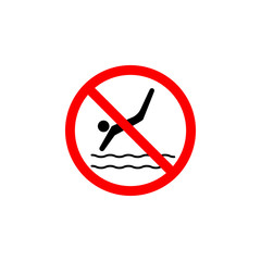 Forbidden swimming icon can be used for web, logo, mobile app, UI, UX