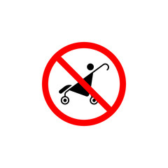 Forbidden baby carriage icon can be used for web, logo, mobile app, UI, UX
