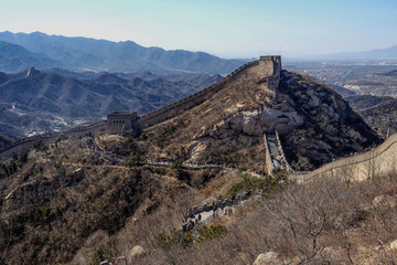 Great Chinese wall in the mountains near Beijing