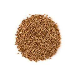 Dry Raw Buckwheat Grains Isolated on White Background