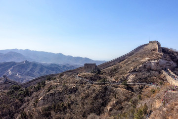 Great Chinese wall in the mountains near Beijing