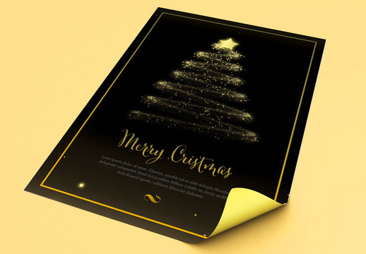 Black and Gold Christmas Flyer Layout
