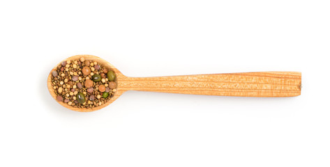 Edible seed mix with dry radish, mustard, lentils, alfalfa seeds
