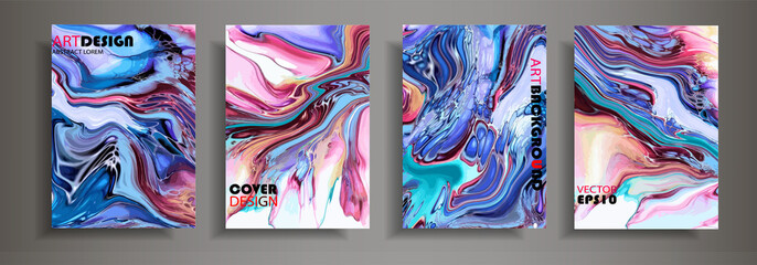 Modern design A4.Abstract marble texture of colored bright liquid paints.Splash acrylic paints.Used design cover,presentations,print,flyer,business cards,invitations, brochures,sites, packaging.