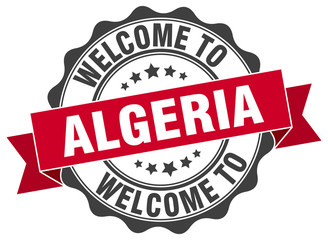 Fototapeta premium Algeria round ribbon seal