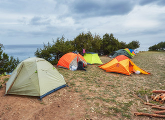 The campsite of tourists