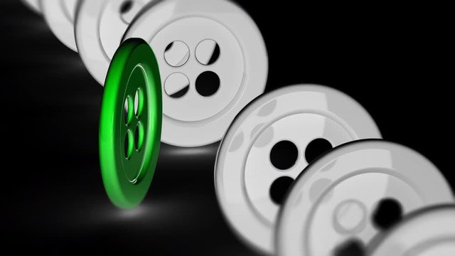 The button. Looping footage has 4K resolution. Prores 4444. 3D Illustration.