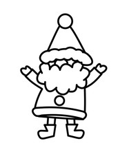 手を広げたサンタクロース(線画)